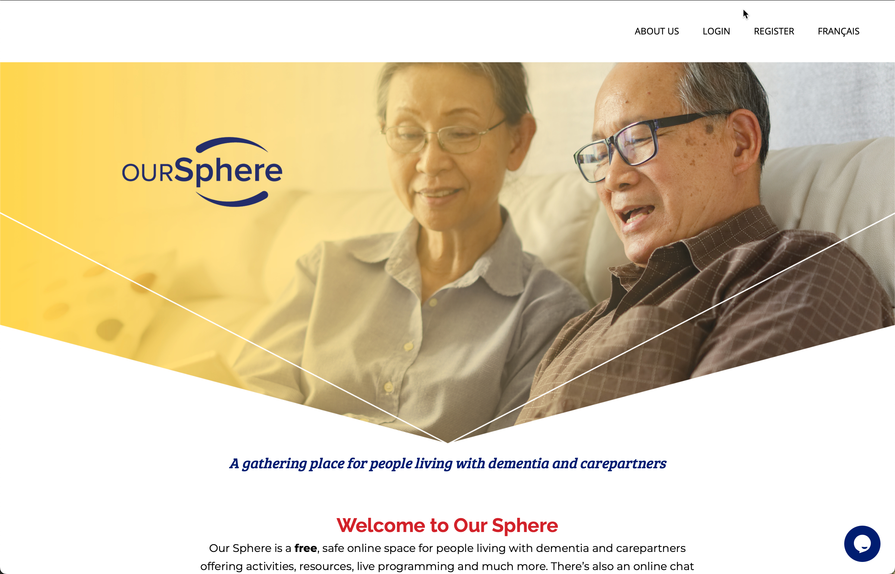 Our Sphere website frontpage