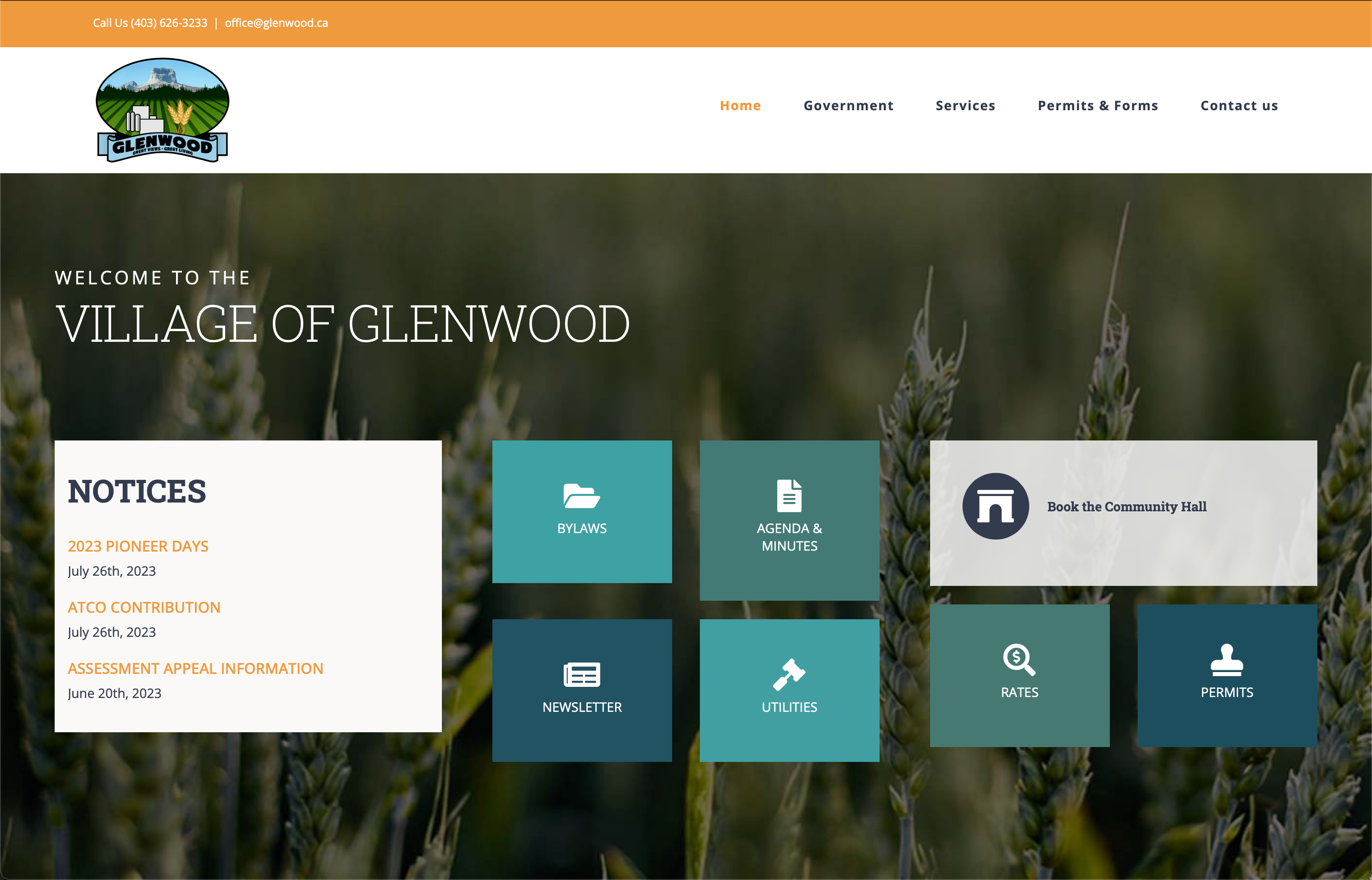 Village of Glenwood website screen capture